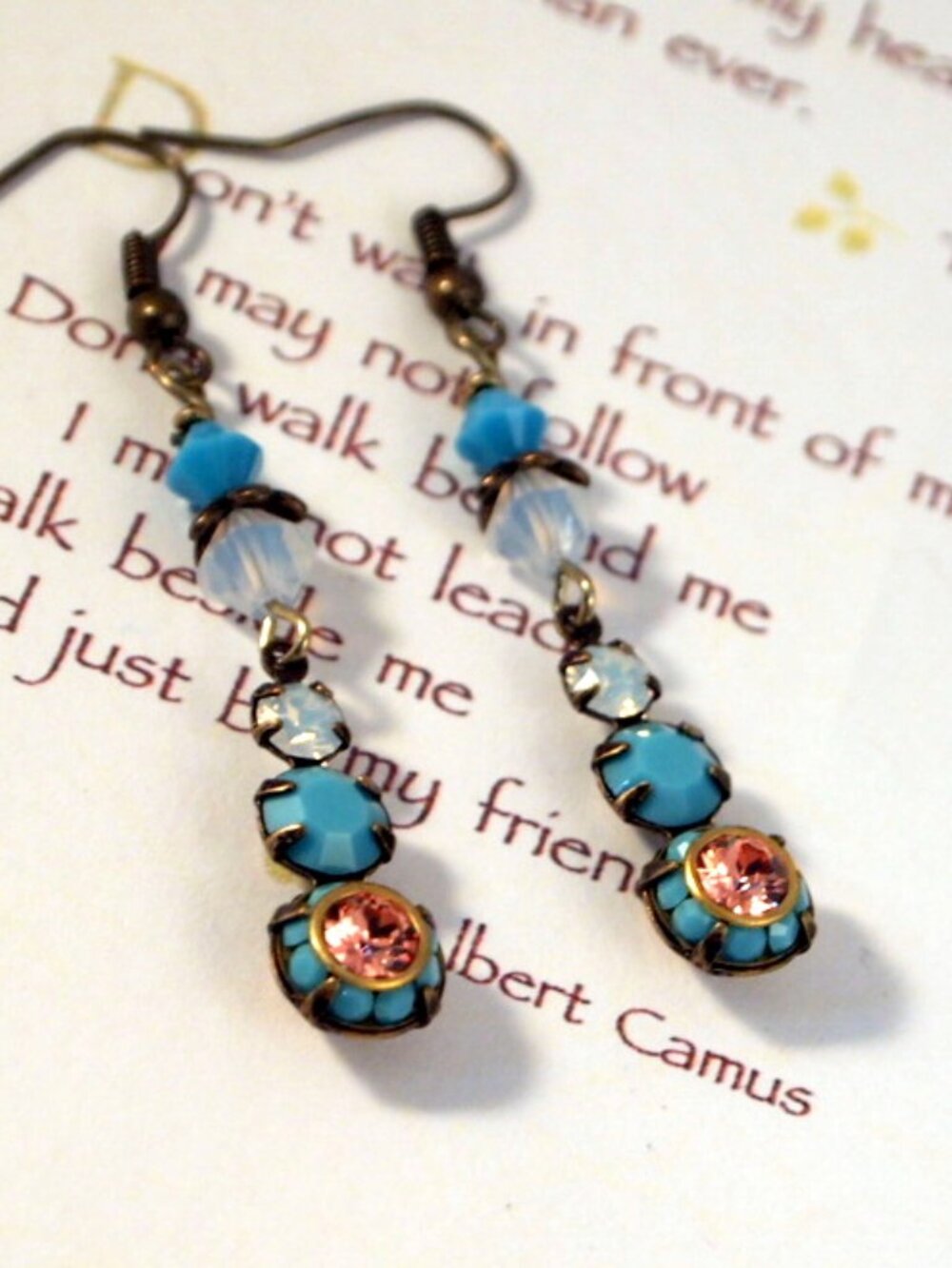 Victorian Crystal Drop Earrings, Swarovski Crystal Pierced or Clip-on Earrings